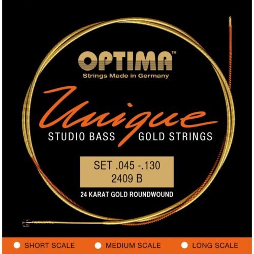 Optima cordes Unique Or 24 K - basse électrique 5 cordes 45-130 Super Longue échelle