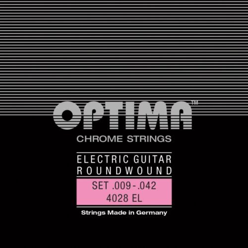 Cordes guitare 9-42 Optima Chrome – Son puissant et qualité allemande.