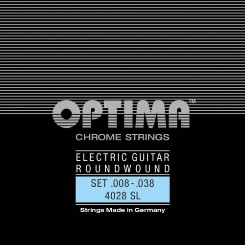 Cordes guitare 8-38 Optima Chrome – Son léger et précis pour un jeu fluide.