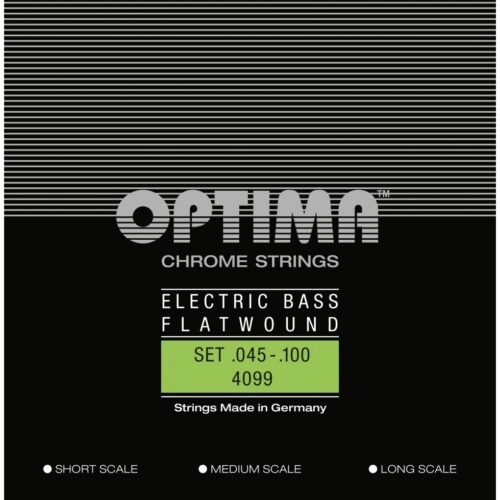 Optima cordes Flatwound Chrome - basse électrique 45-100