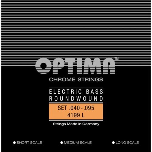 Cordes de basse 40-95 Optima Chrome – Son puissant et qualité allemande. Optima Chrome bass strings 40-95 – Powerful sound and premium German craftsmanship.