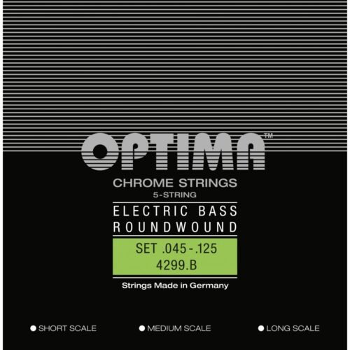 Cordes de basse 45-125 Optima Chrome – Son puissant et qualité allemande. Optima Chrome bass strings 45-125 – Powerful sound and premium German craftsmanship.