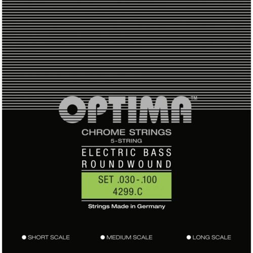 Cordes de basse 30-100 Optima Chrome – Son puissant et qualité allemande. Optima Chrome bass strings 30-100 – Powerful sound and premium German craftsmanship.