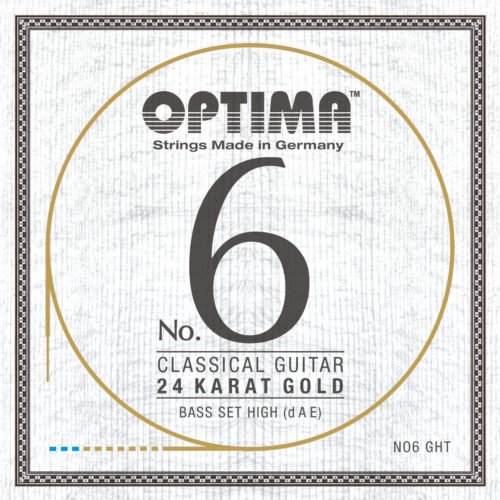 Cordes Optima No.6 Or 24K guitare classique – basses haute tension plaquées or.