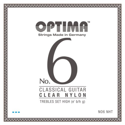 Cordes Optima No.6 nylon aiguës haute tension – son clair et stable, qualité artisanale allemande.